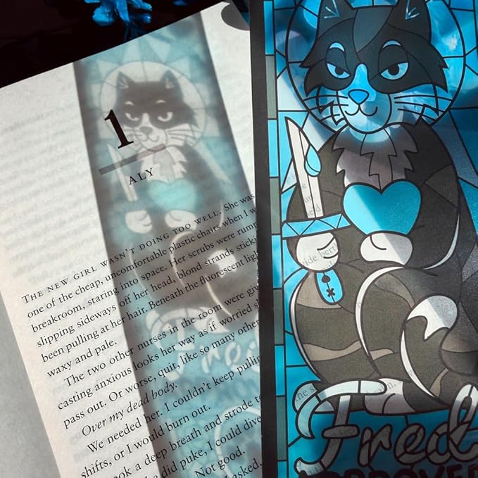 Conquest Journals Lights Out Fred Approved Transparent Acrylic Bookmark, Stained Glass Effect, Clear Page Marker, Scratch-Resistant, Reading Accessories, Officially Licensed Navessa Allen Book Merch