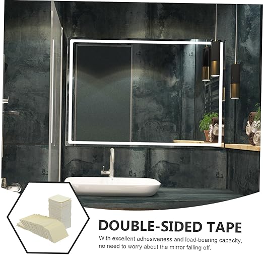 PRETYZOOM Double Sided Adhesive Squares Double Sided Mounting Tape for Mirrors Strong Adhesive