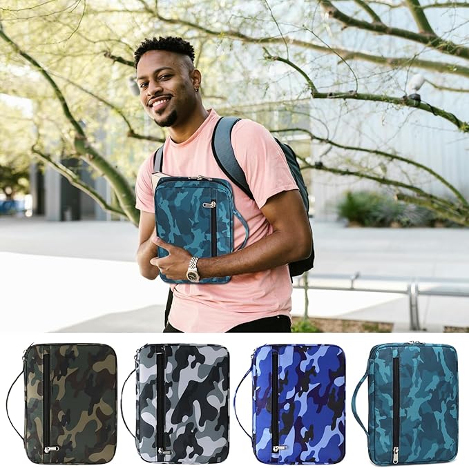 Octsky Bible Book Covers for Boys, Kids Bible Case/Holder/Protective with Pocket, Camo-2