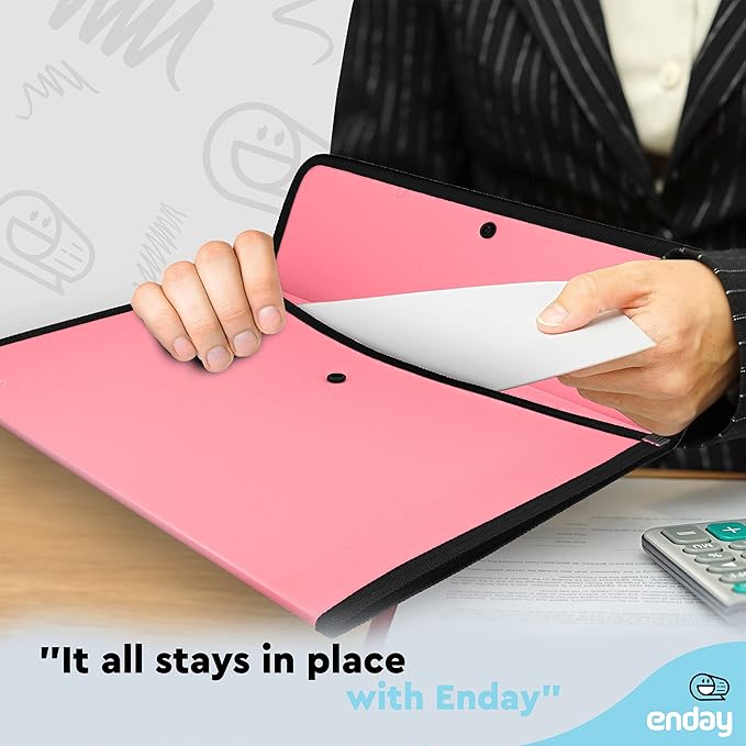 Enday Square Flap Plastic File Holder, A4 Letter Size, Green