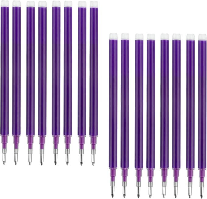 0.7 mm Erasable Gel Ink Pen Refills Compatible with Frixion Friction, Smooth Writing Multicolor Retractable Fine Point Pen Refill for School Office Home Art (Purple, 16)
