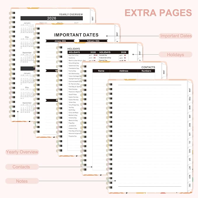 2026 Planner, Weekly and Monthly Calendar Planner Agenda, Jan 2026 - Dec 2026, Planning Academic Book, Office Desk Accessories and School Supplies - A5 (6.3'' x 8.5'')