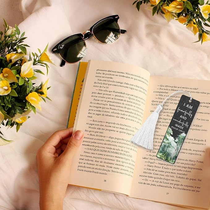 Christian Self - Worth Bookmark, Inspirational Gift for Believers, Uplifting Gift for Spiritual Readers, Spiritual Bookish Present, Unique Forest & Scripture Design Bookmark, WCB85
