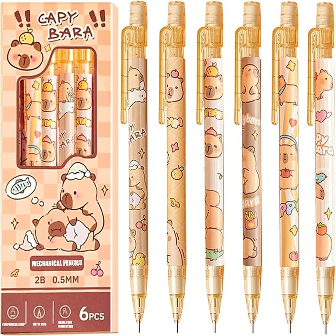 Cute Capybara School Supplies Stationery Set Kawaii Stationery Birthday Gifts Includes Eraser Mechanical Pencils Erasers Correction Tape Pencil Holder Gel Pens,for Office School Supplies