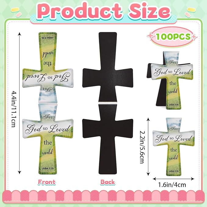 100Pack Magnetic Bookmarks Bulk Cross Bible Bookmark Christian Bookmarks for Women Men Kids Adults Teacher Book Lovers Gifts, Book Marks for Reading Religious Verses Magnet Bookmark Clips (Scenery)