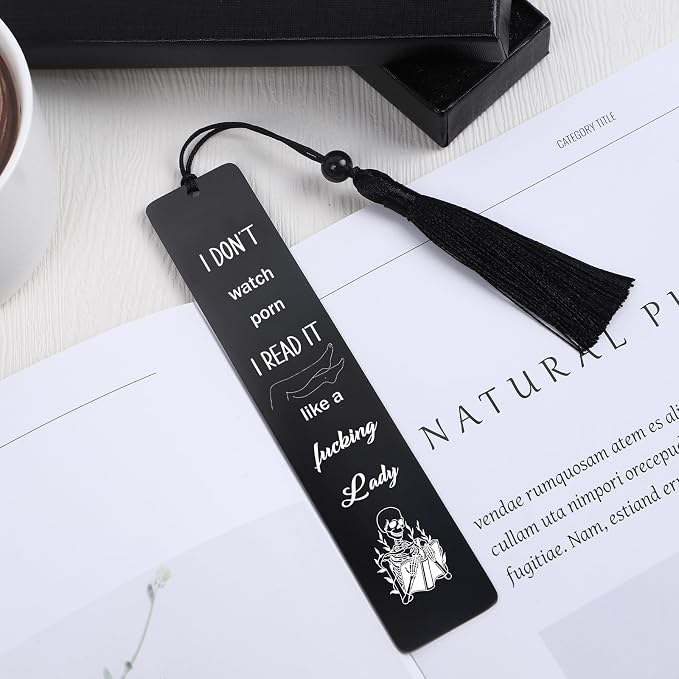 Smut Metal Bookmark Gift - Funny Bookmarks for Women Smutty Book Marks for Book Lovers Book Mark with Tassels for Friends Fun Book Marks Gifts for Bookworm Birthday Gift for Book Fans