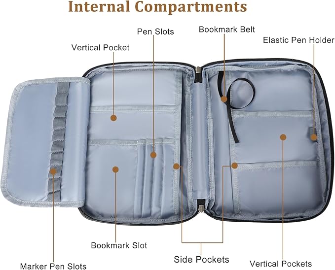 JIANYA Bible Cover Case, Silver Bible Carrier Bible Book Cover Bag