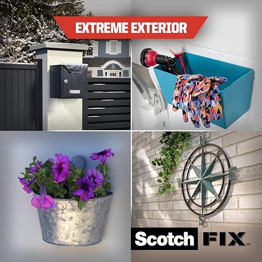 Scotch-Fix Double-Sided Extreme Exterior Mounting Tape - 1 Roll (19mm x 5m) - for Outdoor Extreme Use, Weather Resistant, Permanent Tape, 100% Adhesive, 3M Advanced Technology - Holds up to 13kg