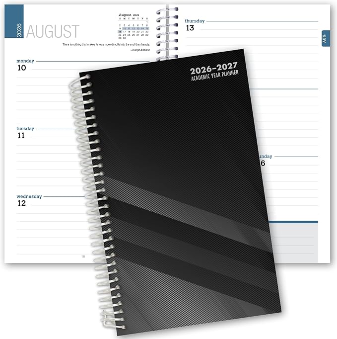 Elan Publishing Company Dated Student Planner for High School of College: Dated August 2026 - July 2027 (Black)