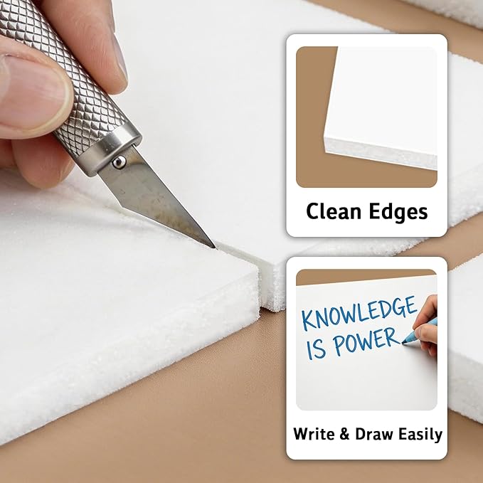 Foam Board 16x20 Inch, 3/16 Inch Thick, 12 Pack, White Foam Core Board, Strong & Rigid, Double-Sided Large Poster Board for Crafts, School Projects, Painting, Presentation & Display
