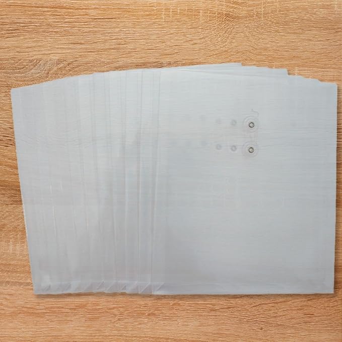 School Smart Top Loading Polypropylene String Envelopes - Letter Size - Pack of 12 - Clear - 082260