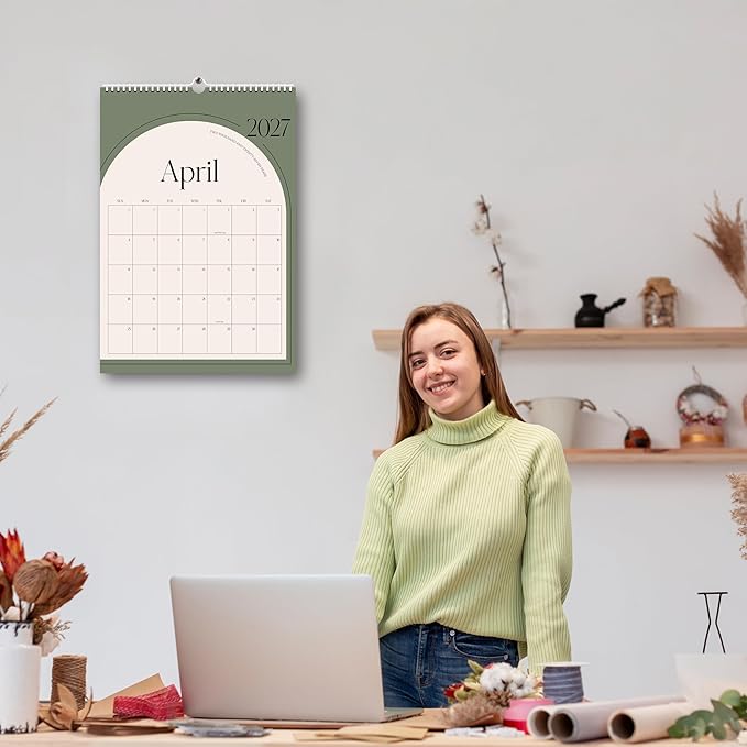 Aesthetic 2026-2027 Wall Calendar - 18 Monthly Calendar from January 2026 to June 2027, 14.5" x 10.5", Modern Vertical Wall Hanging Calendar for Organizing & Planning