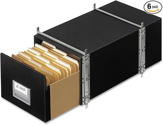 Bankers Box 6 Pack STAXONSTEEL Maximum Space Saving Filing Cabinet, Stacks 10 High, Steel Frame, Letter, Black
