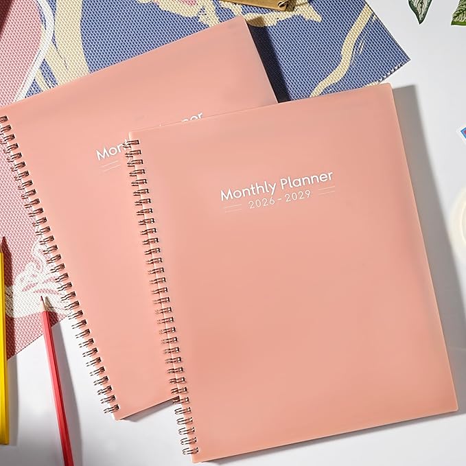 2026-2029 Monthly Planner - 3 Year Planner 2026-2029, July 2026 - June 2029, 9" x 11'', 3 Year Calendar Planner 26-29, 36 Monthly Calendar with Tabs, Notes Pages, Inner Pocket - Pink