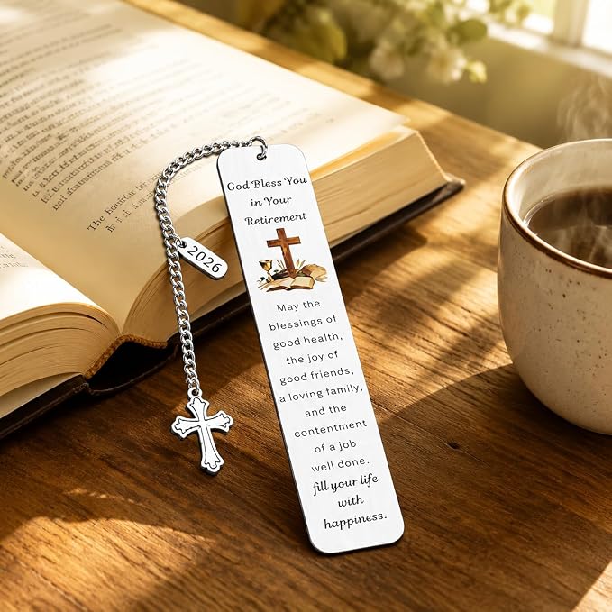 Christian Retirement Gifts for Women Men 2026, Blessings Bookmarks Happy Retirement Gifts for Women Men, Religious Going Away Leaving Farewell Gift for Coworkers Friends Teachers Pastors Retired