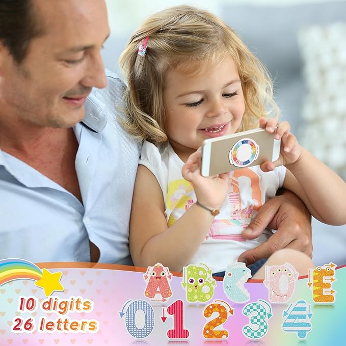 Gersoniel 36 Pcs Anxiety Sensory Stickers Strips Adhesive Textured Mental Health Calm Stickers Mindfulness Fidget Decals Stress Anxiety Relief Items for Therapy Office Desk(Letters and Number)