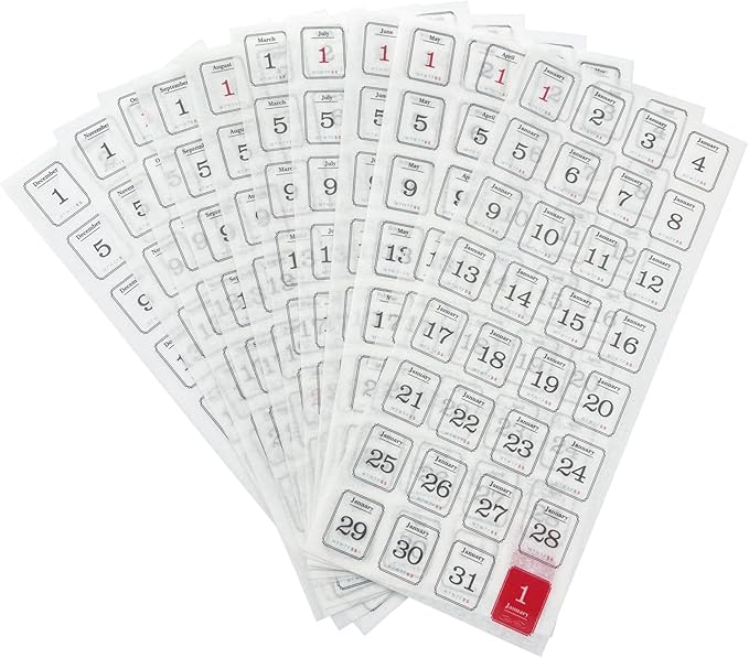 24 Pcs Monthly Calendar Stickers, Cute Calendar Labels, Date Planner Stickers for Scrapbooking, DIY Crafts, Journal Accessories