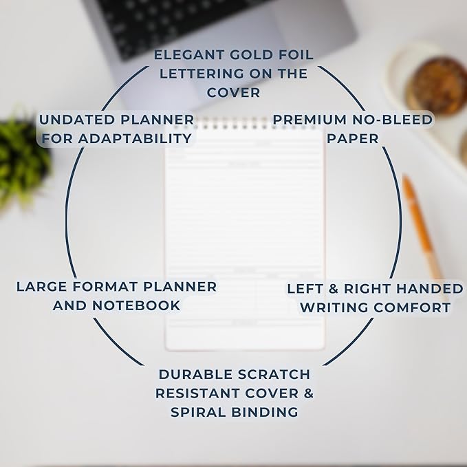 | Meeting Notebook for Work | 8.25" x 11.75" | Project Planner | Simple Design | Multiple Layouts | Office and Business Planner (Rust, Meeting Planner - Portrait)