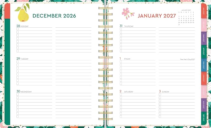 High Note 2027 Planner, 17-Month Weekly & Monthly Hardcover Planner: August 2026 to December 2027, 9" x 10", Fruits with Notes, Lists & Reference Pages + Sticker Sheet