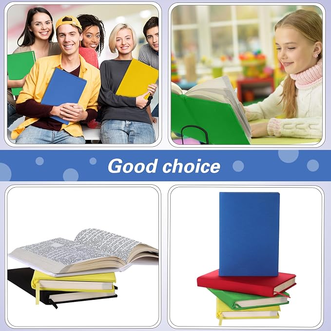 Gilprop 6 Pack Stretchable Book Covers 9-11 Inch Colored Fabric Reusable Book Protector Sleeve for Hardcovers Textbook Protection Supplies(Rainbow Color)