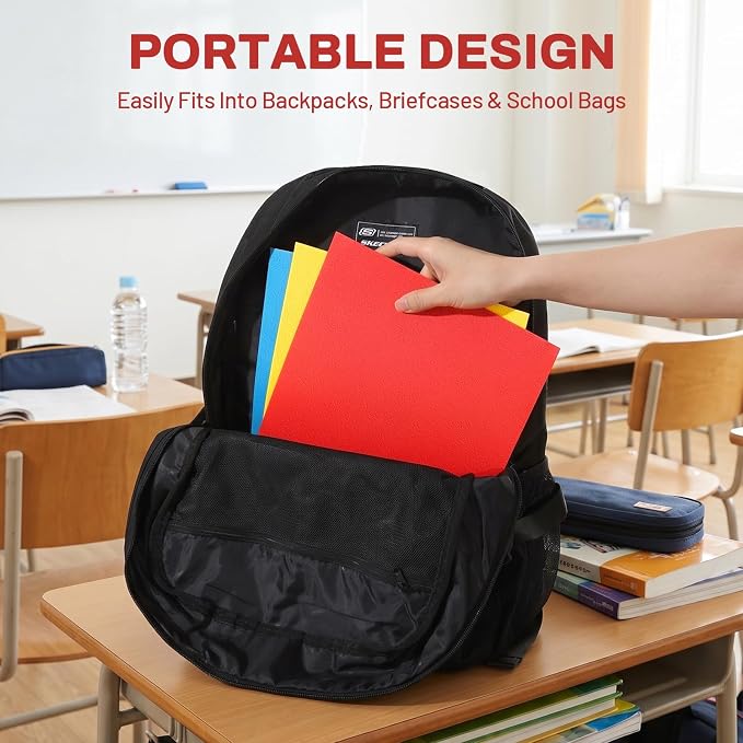 SUNEE Folders with Pockets(25 Pack, Red), 2 Pocket Folders Fit Letter Size Paper, Paper File Folder for School Office Home Business