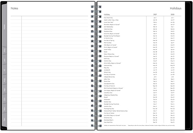 Blue Sky 2027 Weekly and Monthly Planner Calendar Notes, Includes January 2027 - December 2027, 5.875" x 8.625", Flexible Cover, Wirebound, 30 Extra Notes Sheets, Laminated Tabs, Enterprise