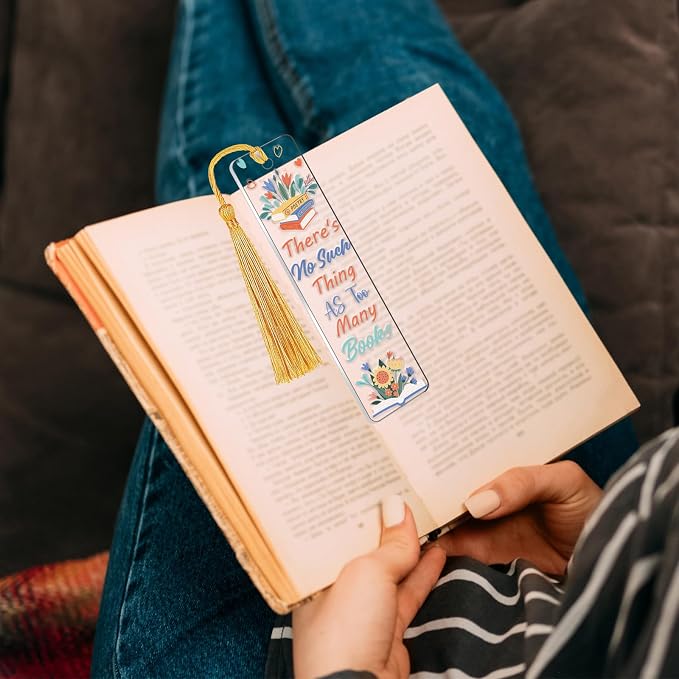 UV DTF Bookmark Stickers - 24 Sheets Book Lovers UVDTF Decals for Acrylic Bookmarks Double-Sided Printing Book Lover Wraps Rub on Transfer Stickers for Blank Bookmarks(Blank Bookmark Not Included)