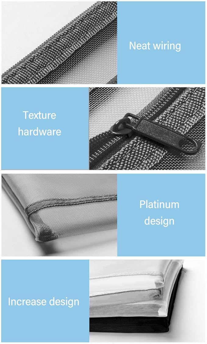 10PCS Nylon Mesh Zipper Pouch Bags, Double Layer A4 Document Organizer Puzzle Storage Bag with Handle for Board Games Home School Office Supplies (Black)
