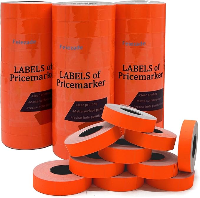 2 Line Price Gun Labels, 4 Packs (16,000 Total) - Blank Price & Date Labels for MX6600, MX6602, YH689 and Most Label Guns