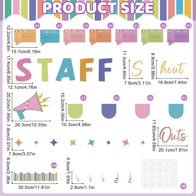 Staff Shout Out Bulletin Board Decorations Staff Shout Outs Bulletin Board Set Appreciation and Recognition DIY Craft Cutouts for School Classroom Office Employee Appreciation Wall Door Decor Supplies