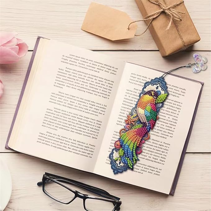 4pcs Bird Diamond Art Bookmarks,Diamond Painting Bookmark Kits for Adult,DIY Gem Art Small Crafts with Rhinestone Tassel,Paint by diamonds for Graduation Birthday Reader Gifts,For Book Lovers (Bird02)