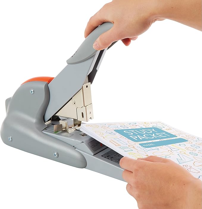 Rapid 21698301 DUAX Heavy Duty with Staples, Stapler, Flat Clinch, Dual Technology, Silver/Orange, 170 Sheet Capacity