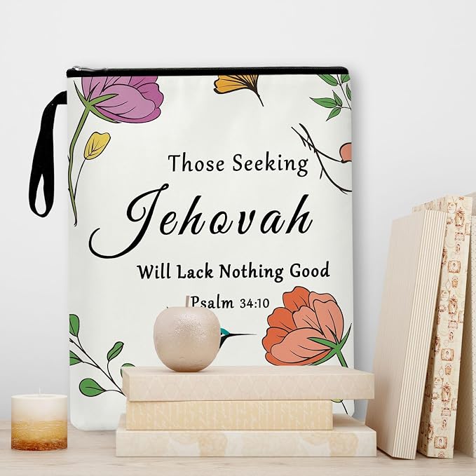 Jehovah Gifts Book Sleeve Book Covers for Paperbacks Jehovah Witness Baptism Gifts Bible Gifts for Women Christian Book Protector Pouch Bookish Gifts for Book Lovers Birthday Christmas Gifts
