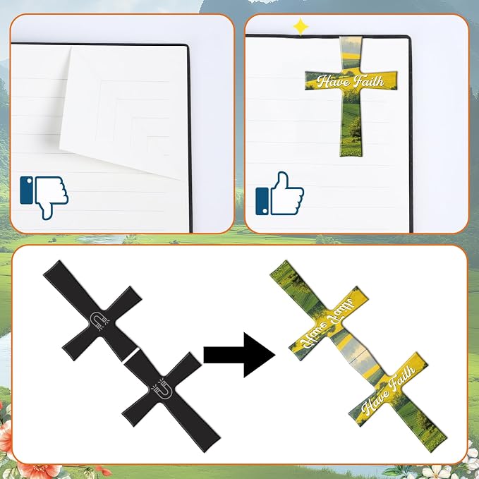 Wxiben Christian Magnetic Bookmarks Gifts - 32 Pcs Bible Verses Cross Bookmark Inspirational Religious Book Page Magnet Markers Clips for Women Men Book Lovers Reading Church Office Supplies