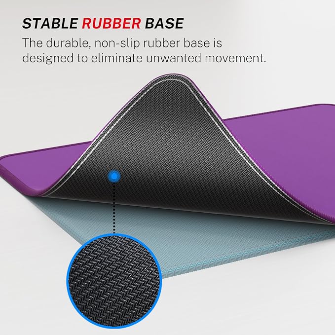MROCO Essential Office & Gaming Mouse Pad, 8.5 x 11 Inch, Violet Purple | Anti-Fray Stitched Edges, Functional Pattern Design, Non-Slip Rubber Base, Water and Stain Resistance