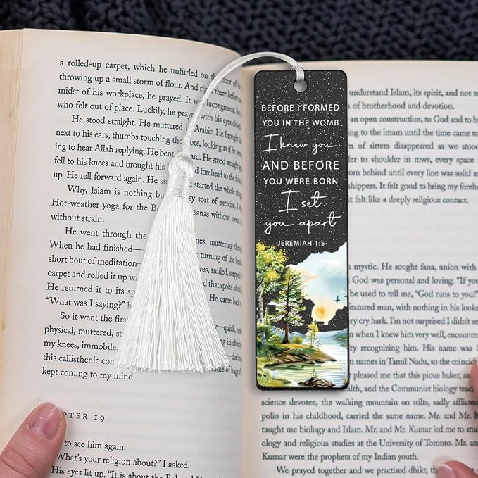 Christian Divine Purpose Bookmark, Inspirational Gift for Believers, Uplifting Gift for Spiritual Readers, Spiritual Bookish Present, Unique Landscape & Scripture Design Bookmark, WCB75