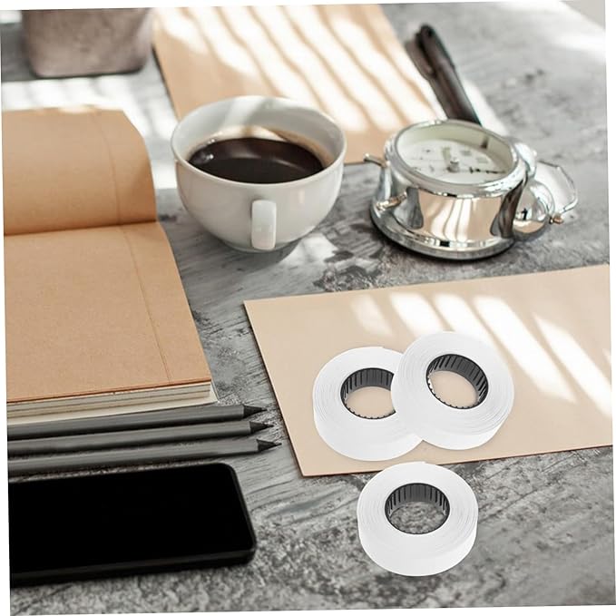 TEHAUX 10rolls Pricemarker Labels Paper Roll Replacement Paper Efficient Package Marking for Supermarkets Retail Stores