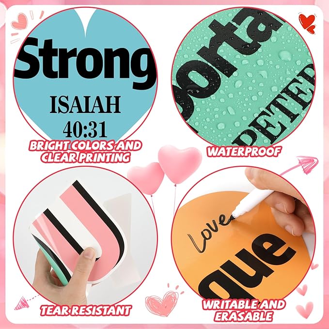 Qyeahkj Christian Bulletin Board Decorations God Says You are Religious Classroom Decor Motivational Heart Paper Cutouts Inspirational Bulletin Board Sets for Sunday School Church Supplies