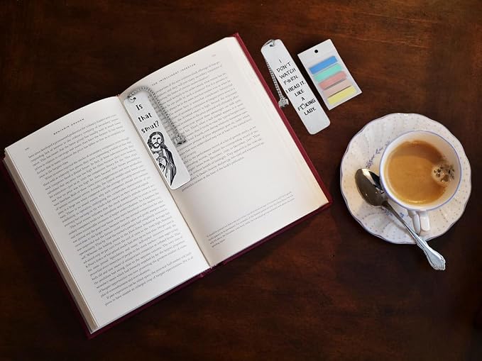 Funny Metal Book Markers Gift, with 100 Pcs Book Page Marker Unique Gifts for Women for Men is that Smutt Jesus Book Marks for Book Lovers Gifts for Friend
