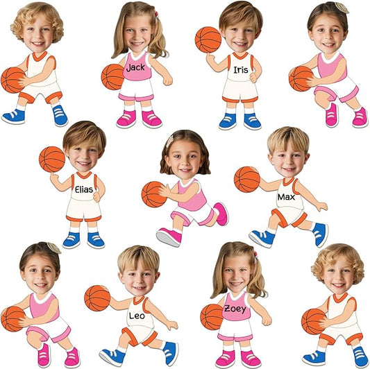 60Pcs Basketball Player Paper Cutouts Sport Bulletin Board Decor Basketball Players DIY Photo Craft Cutout Sports Theme Classroom Supplies for Fans Teacher Student School Chalkboard Wall Party Decor
