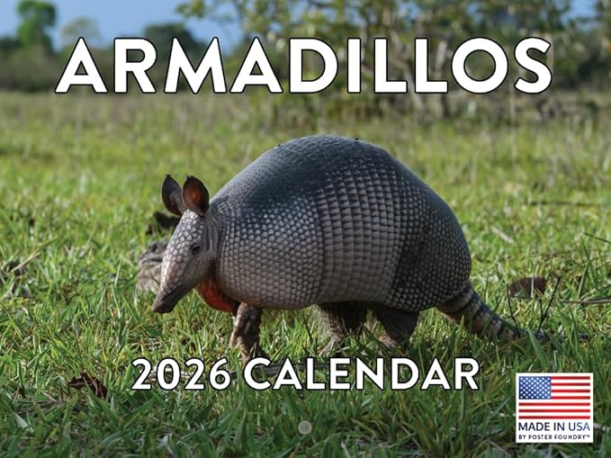 Armadillo Calendar 2026 Monthly Wall Calender 12 Month | American Made In The USA
