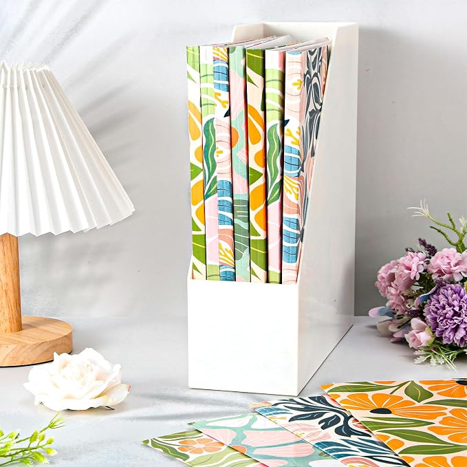 Whaline 24 Pack Boho Floral File Folders Letter Size Abstract Modern Flower File Pockets with 1/3 Cut Tab for Home Office Classroom Supplies, 8.9 x 11.6 Inch