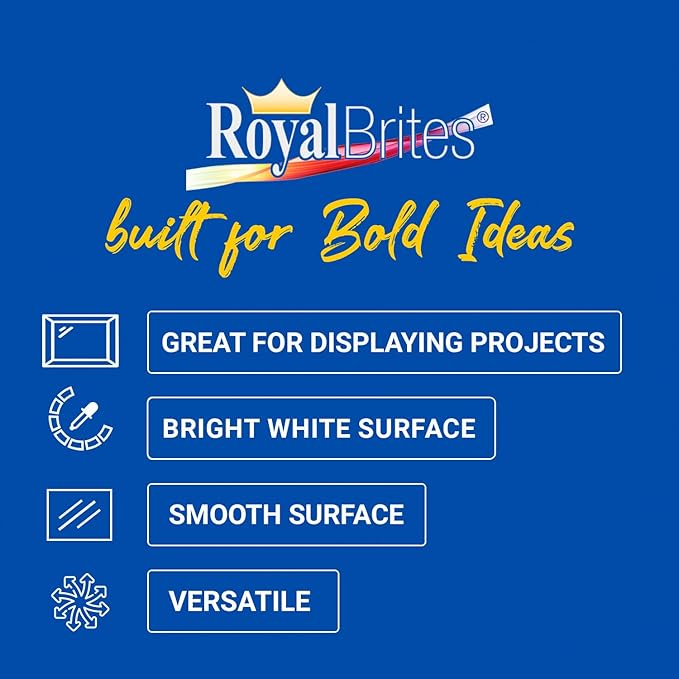 Royal Brites Premium White Foam Board 15” x 20”, Sturdy & Lightweight 3/16" Thick Board for Art, Work Presentations, & School Projects, 10 Sheets