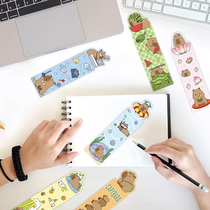 30pcs Capybara Bookmarks, Adorable Animal Design for Book Lovers, Durable and Cute Reading Accessories for Kids and Adults, Student Stationery Supplies Gifts