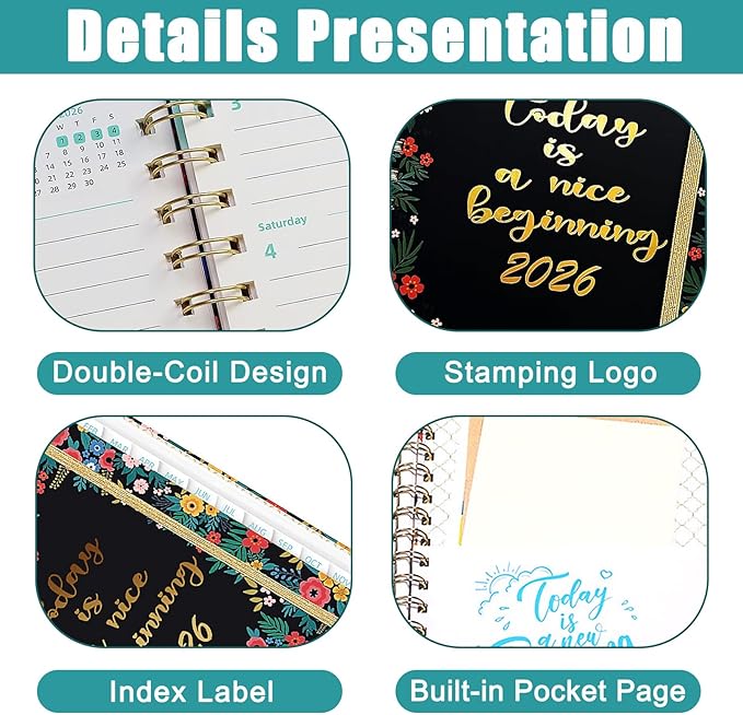 2026 Planner, Weekly and Monthly Calendar Academic Planner, Hardcover Agenda Planner, 2026 School Year Planner for Desk Accessories and School Office Supplies (Jan - Dec)