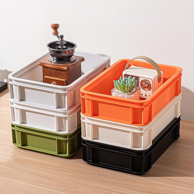 Stackable Drawery Bin for Makeup, Jewelry, Office Supplies & Small Crafts! The Compact, Open-Top Design Allows for Effortless Grab-and-Go Access10.63''*7.4''*2.95'' (Mixed color, 4Medium)