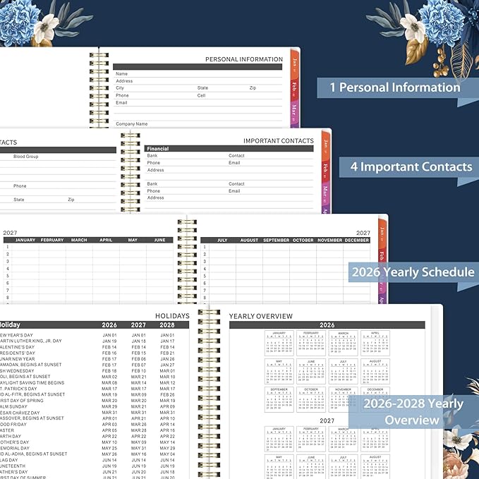 2026-2027 Monthly Planner - 9'' x 11'', Monthly Planner/Calendar 2026-2027, from JUL.2026 - Dec. 2027, 18 Month Calendar with Tabs, Premium Paper, Twin-wire Binding, Inner Pocket, Note Pages
