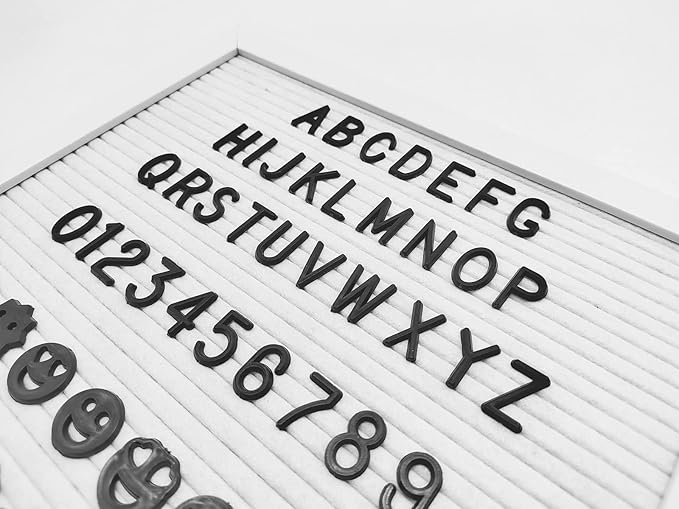 Felt Letter Board Letters Set, Pre-Cut 340pcs 7/8 inch(0.875") Black Letters Only(No Board Included)