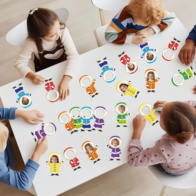 60Pcs Winter Paper Cutouts Bulletin Board Decorations Colorful Inuit Clothing Paper DIY Photo Picture Crafts Winter Christmas Classroom Supplies for Kids Party School Home Birthday Wall Decor