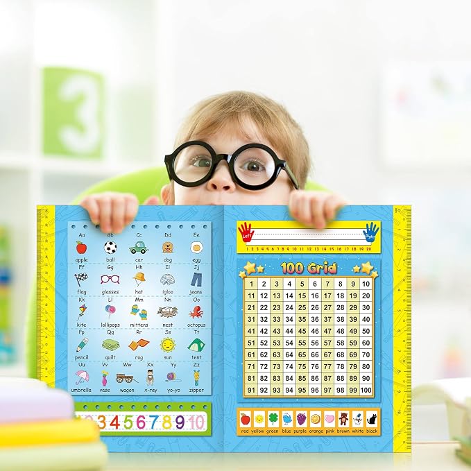 Crtiin Homework Folder for Primary School Students Resource File Folder Organizer Figure Alphabet Cute Folder Portable Aesthetic Document Organizer for Classroom Paper, 11.8 x 9.84 Inch (24 Pcs)